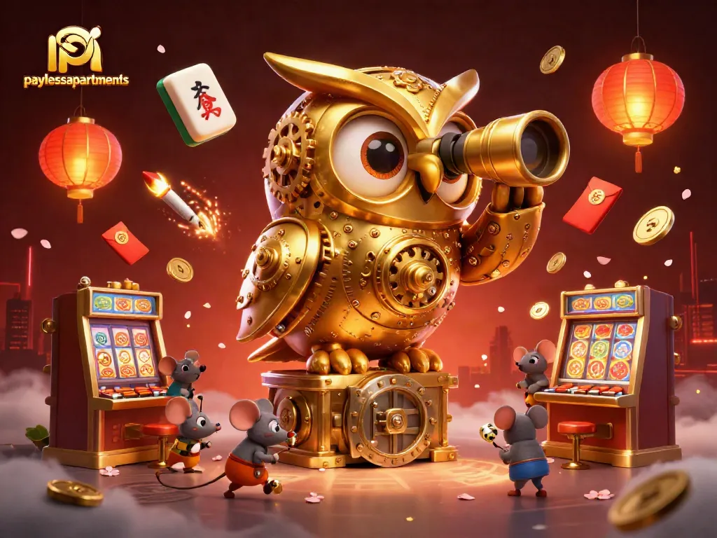 Experience engaging gaming strategies with paylessapartments, featuring animated slot machines and charming characters
